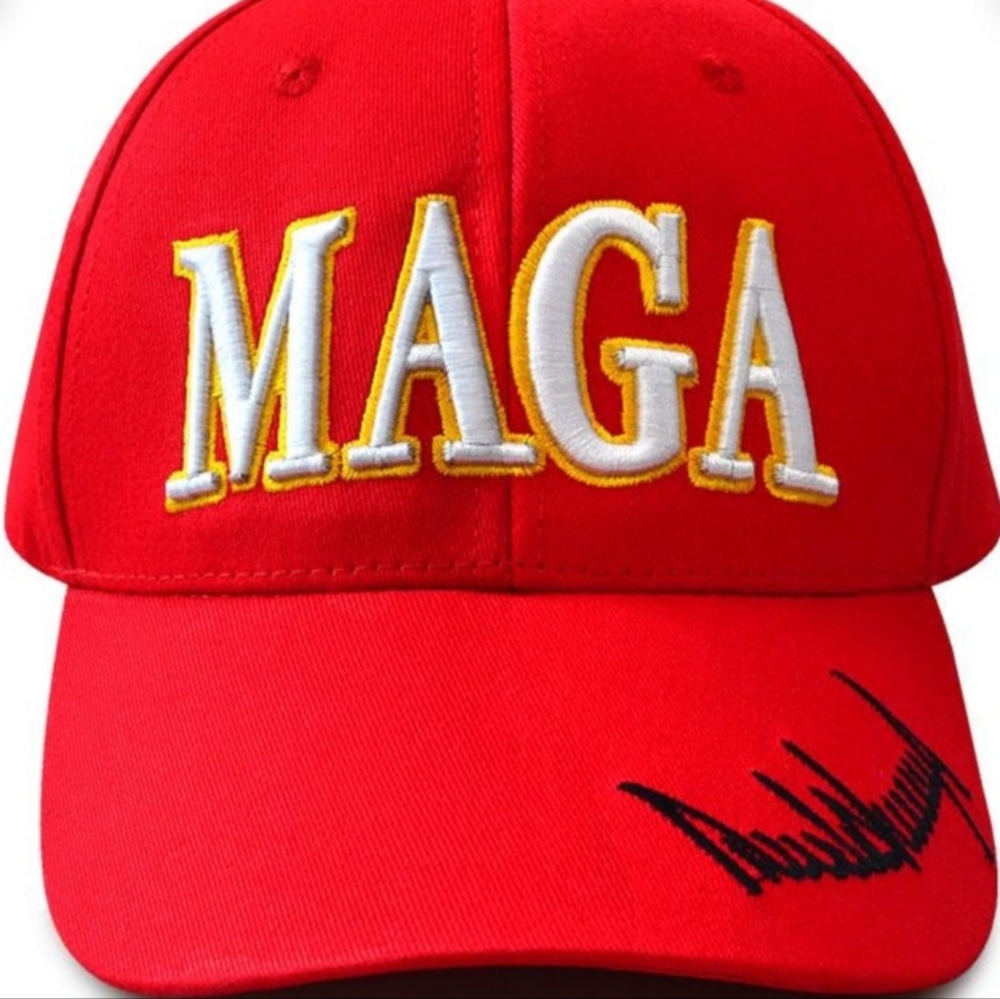 NEW!!! MAGA Signature Baseball Cap, Embroidered Signature of Donald Trump.